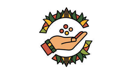 Naklejka premium Hand holding small colorful round objects.