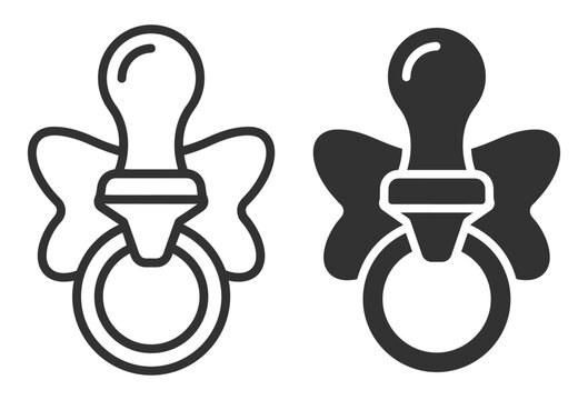 pacifier icons baby silicone soother vector illustration on transparent background