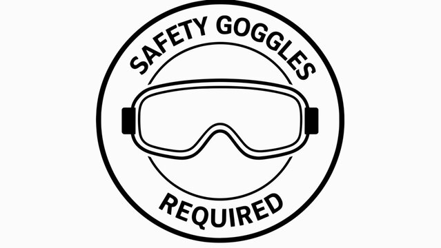 Safety goggles required mandatory eye protection sign