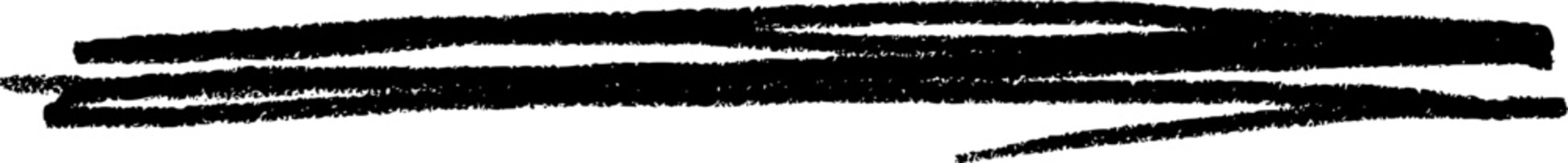 Obraz premium Line brush pencil stroke underline. Hand drawn underline, crayon and chalk texture in grunge sketch scribble style for kid paper design. Rough crayon marker frame element