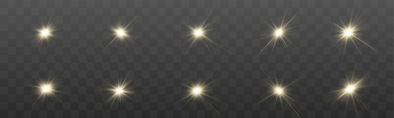 Radiant light effects form elegant starburst patterns. Warm golden reflections enhance the atmosphere. Vector artwork supports creative branding. © Extrastock