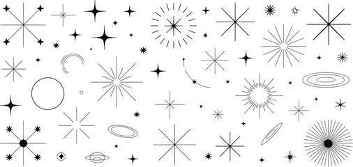 star constellation and galaxy line icons vector pattern seamless repeat © AIcon Star