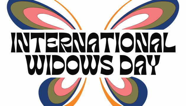 Colorful butterfly graphic design for international widows day awareness event