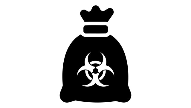 Biohazard waste disposal bag icon