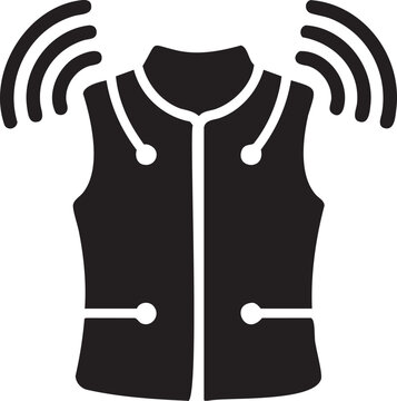 Smart Wearable Jacket with IoT Sensors, Wireless Connectivity and Biometric Monitoring Technology Silhouette