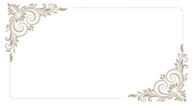 Elegant gold floral border design element.