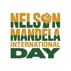 Fototapeta premium Nelson mandela international day text with handshake icon