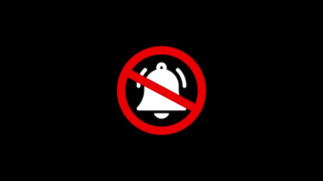 No Bell Symbol on Black Background prohibition forbidden