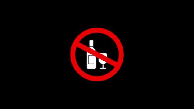 No Alcohol Symbol on Black Background alcohol prohibition