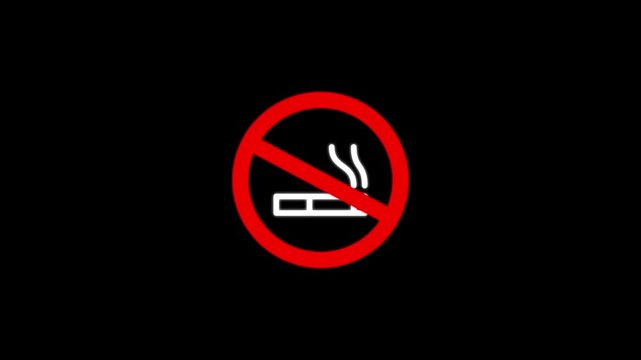 No Smoking Symbol on Black Background smoking prohibition