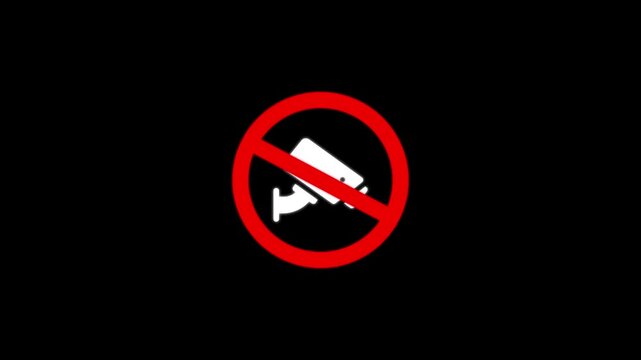 No Security Camera Icon Red Prohibition Sign symbol