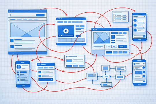 Web Design Flow Chart and Navigation Diagram