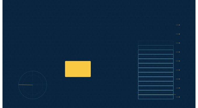 Minimalist hud interface with growing data graph and animation
