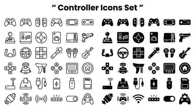 A set of various controller icons for gaming and technology devices Corporate Finance Icons