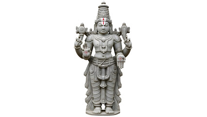 Fototapeta premium Lord Venkateswara Stone Statue, Full Body Standing Pose