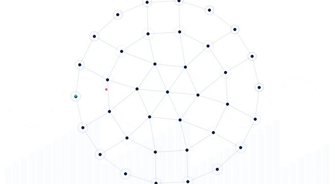 Abstract digital network connection sphere motion animation