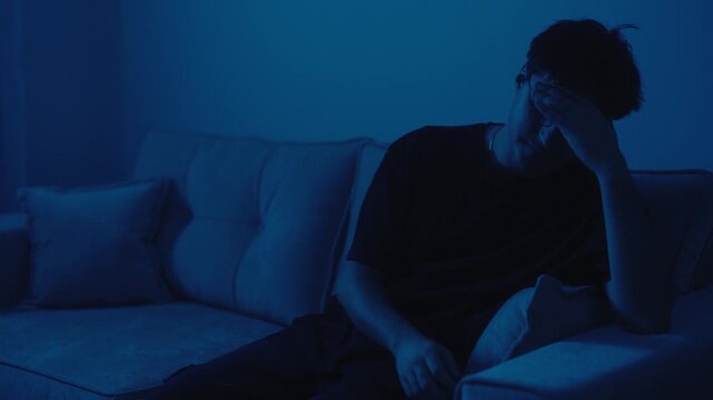 Stressed Man Experiencing Anxiety and Mental Distress