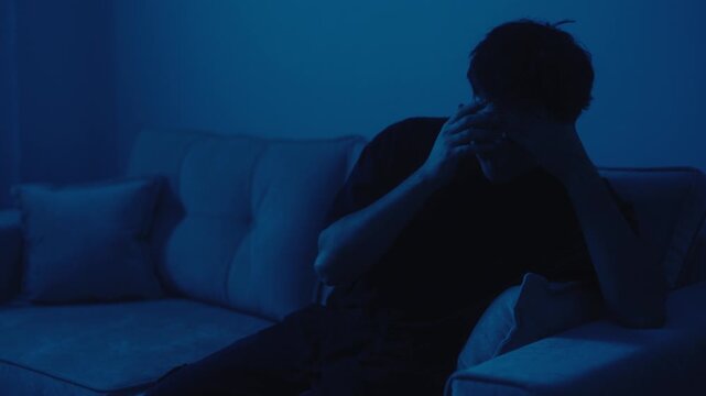 Stressed Man Experiencing Anxiety and Mental Distress