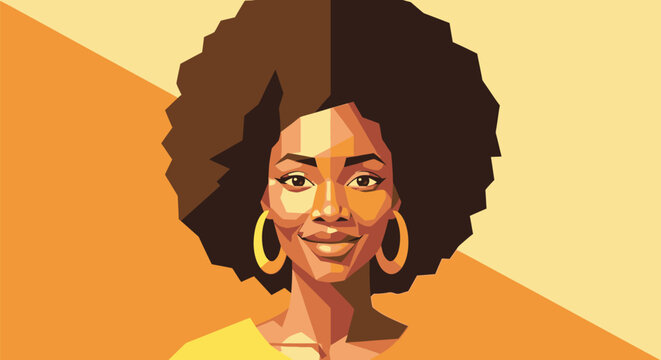 Portrait of a beautiful African American woman with afro hairstyle.