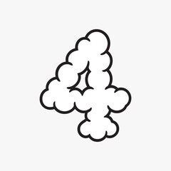 Obraz premium Cloudy number four illustration vector