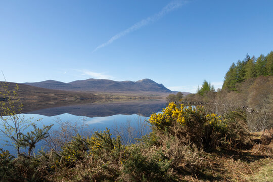 Springtime Sunshine over Ben Klibreck and Loch Naver.