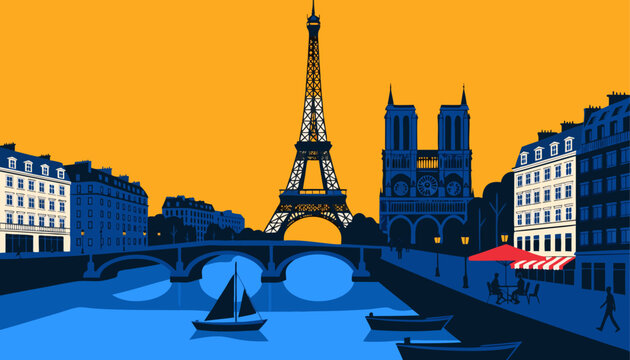 Very beautiful Paris radiates timeless charm with elegant boulevards, historic architecture, riverside scenery, and glowing evening lights, creating a romantic atmosphere filled with art, culture, sop