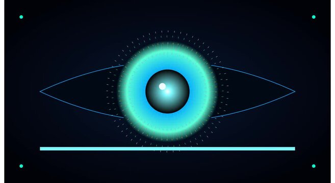 Digital eye biometric scan hud interface animation