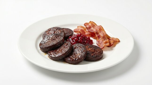 Swedish blood pudding with lingonberry jam