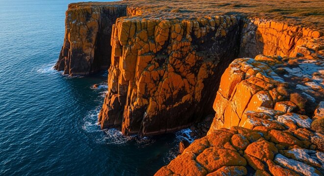 Coastal cliffs and ocean landscape