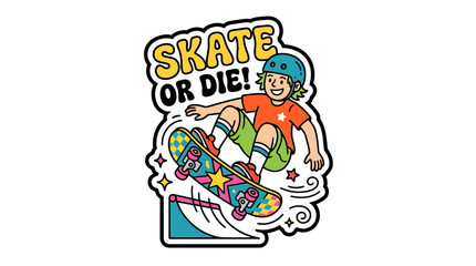 Obraz premium Young Skater Boy Performing Trick on Skateboard, Vector Art