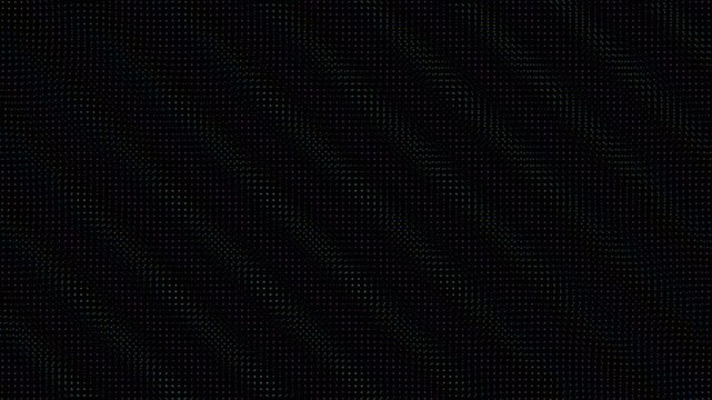 Dark abstract halftone pattern of colorful wavy dots
