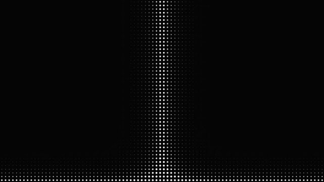 Abstract white dot grid animation on black background