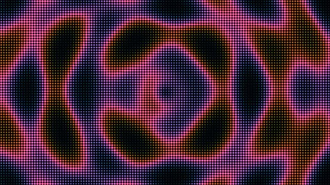 Vibrant halftone dot pattern shifting colors on digital screen