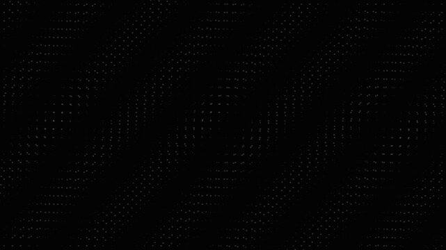 Minimalist black background with undulating white dot waves