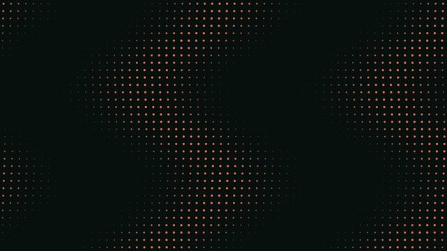 Color changing halftone dot grid pattern on a black background