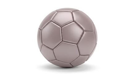 Fototapeta premium Sports - Monochrome Leather Soccer Ball with Hexagonal Panels Isolated on White Background 3D Render