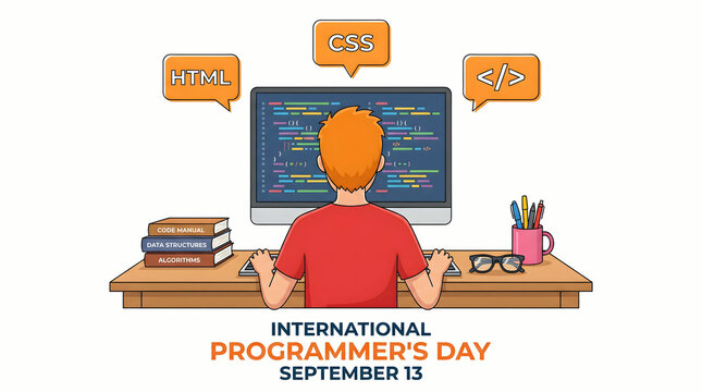 programmer coding on computer for international programmers day