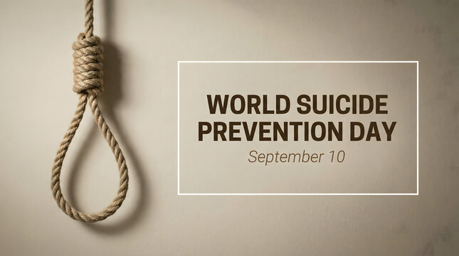 World Suicide Prevention Day awareness sign with noose