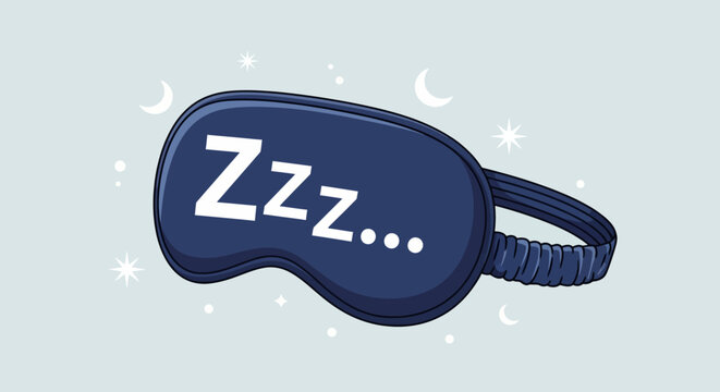 Sleep Mask with Zzz and Night Symbols