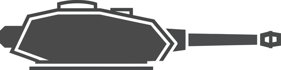 Abstract Modern Armored Tank Turret Side Profile Graphic in Dark Gray for Military Defense Design © Vhya