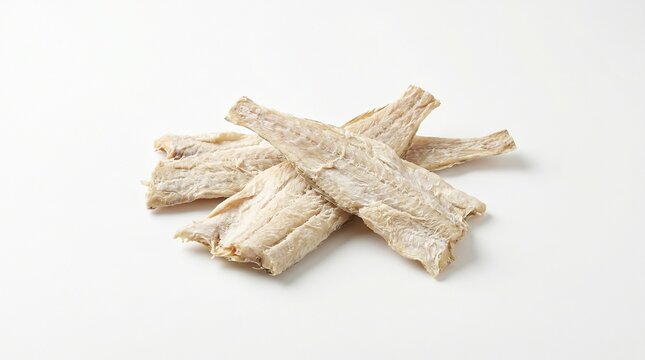 Norwegian dried cod on white background