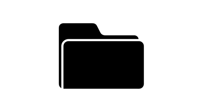 Black folder icon on white background.