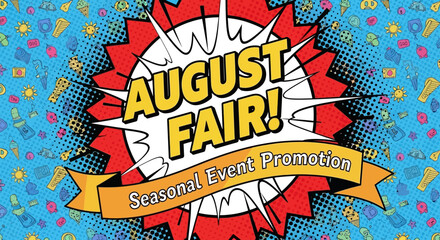 Fototapeta premium August Fair Seasonal Event Promotional Graphic Banner