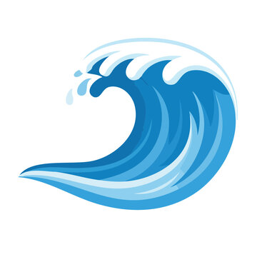 Stylized Blue Ocean Wave Illustration