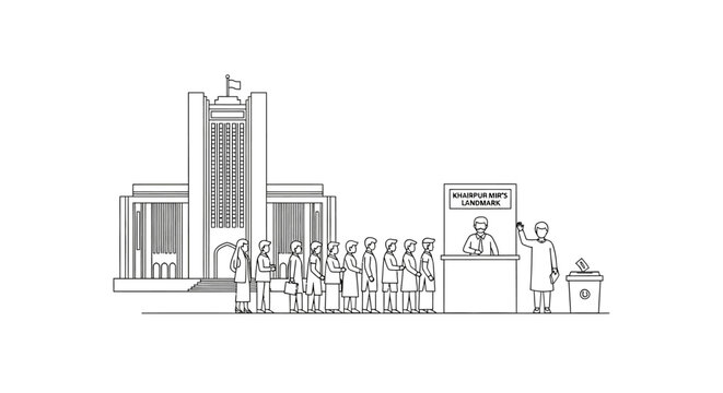 Citizens queuing to vote at polling station