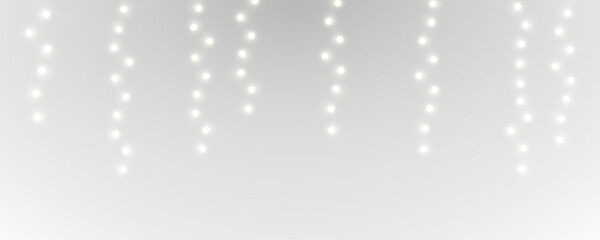 Elegant golden garland PNG overlay with twinkling lights, perfect for Christmas and New Year cards, party backgrounds, and seasonal decorations. © kleinstock