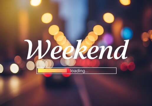 Vifestive weekend loading screen with warm bokeh lights and abstract glowing background for celebrations