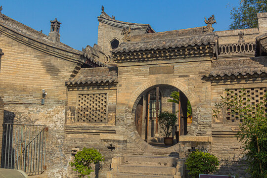 Round gate in Wang Family Courtyard in Lingshi county, China