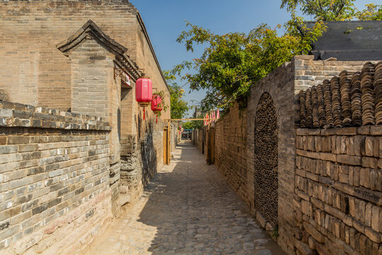 Narrow alley in Zhangbicun village, Shanxi province, China