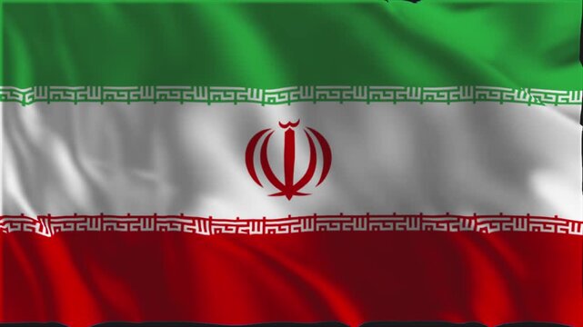 
&iquest;The Iranian flag waving slowly in the foreground